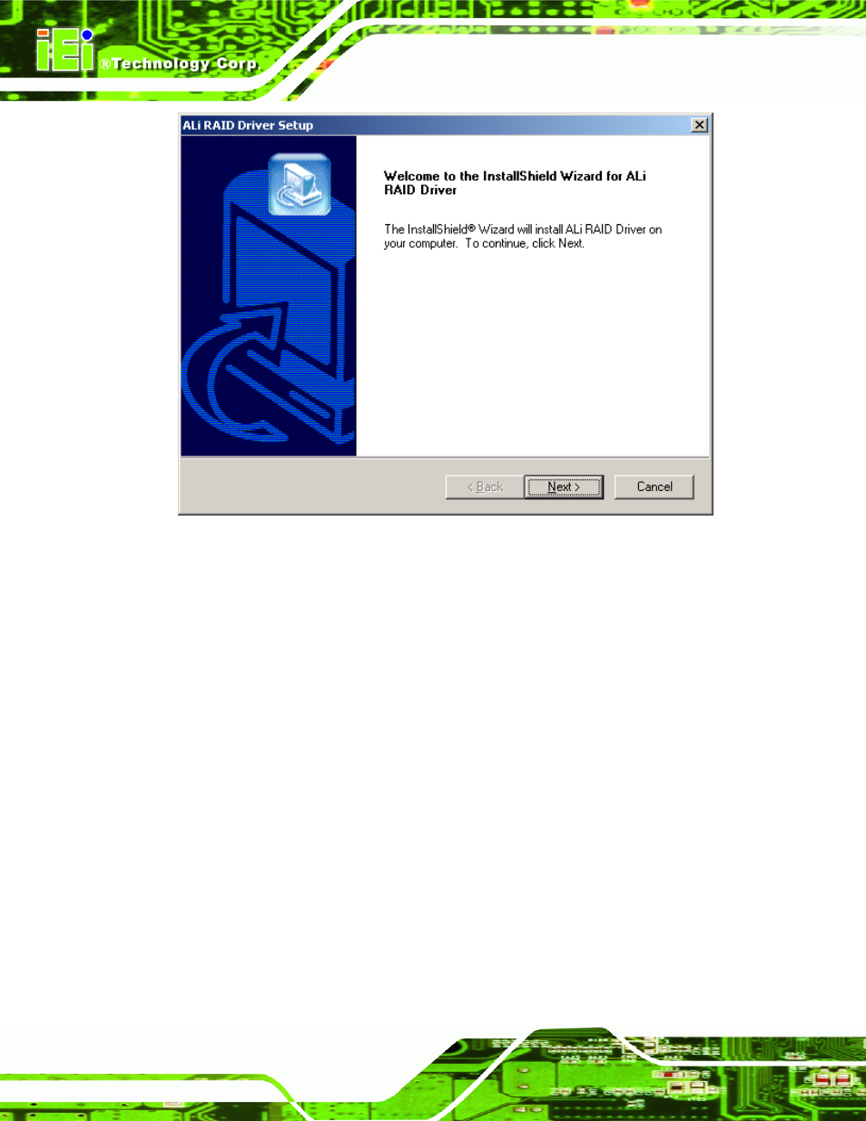 Figure 7-32: install wizard welcome screen | IEI Integration NANO-LX v1.10 User Manual | Page 180 / 232