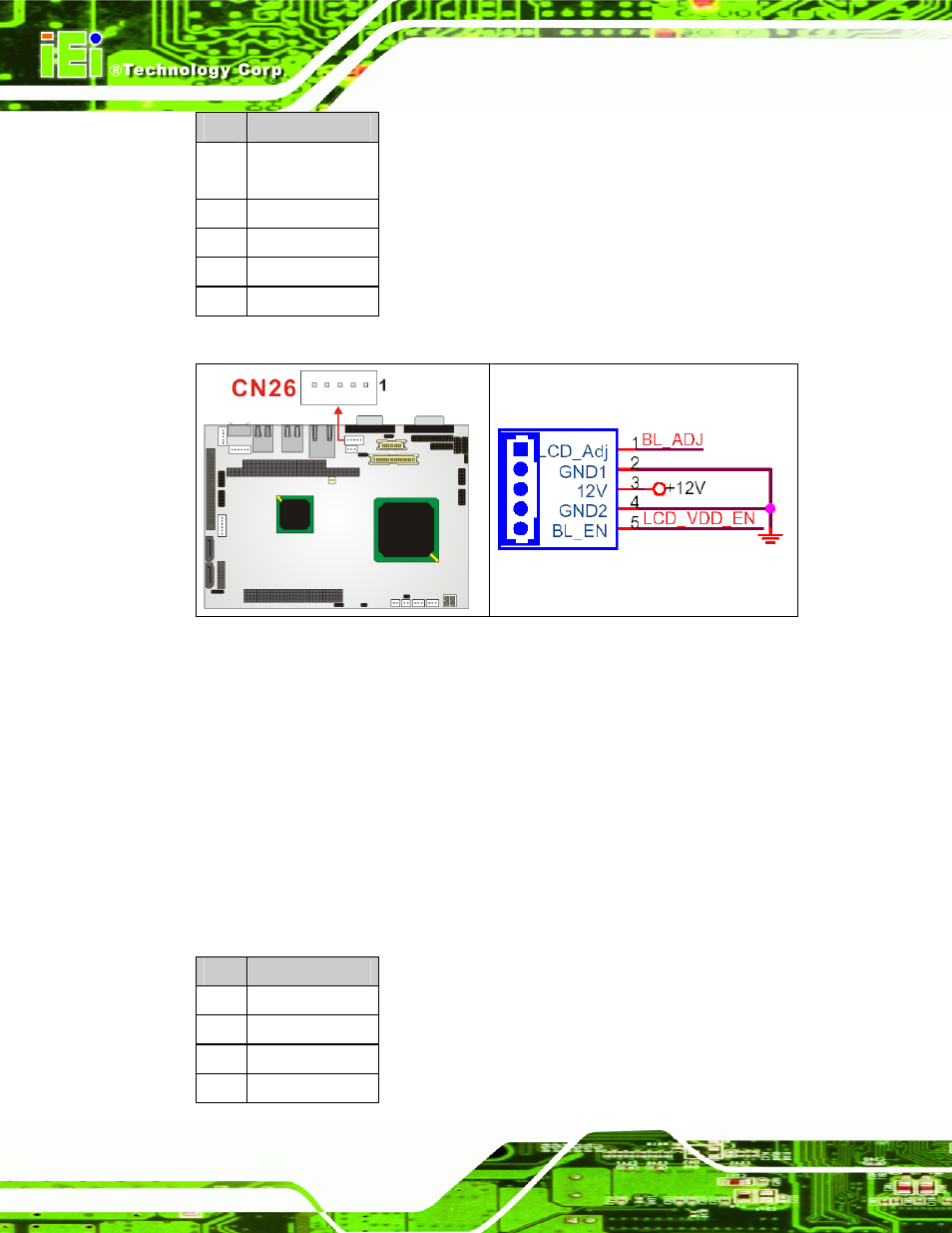 12 irda connector, Figure 4-13: cn26 connector location, Table 4-14: cn26 connector pinouts | IEI Integration NANO-LX v1.10 User Manual | Page 64 / 232