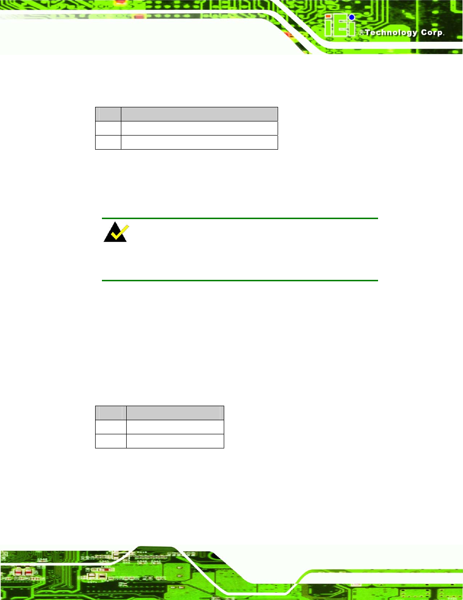 6 serirq select jumper, 7 lcd panel (lvds/ttl) voltage select jumper, Table 5-6: jp5 jumper settings | Table 5-7: jp6 jumper settings | IEI Integration NANO-LX v1.10 User Manual | Page 99 / 232