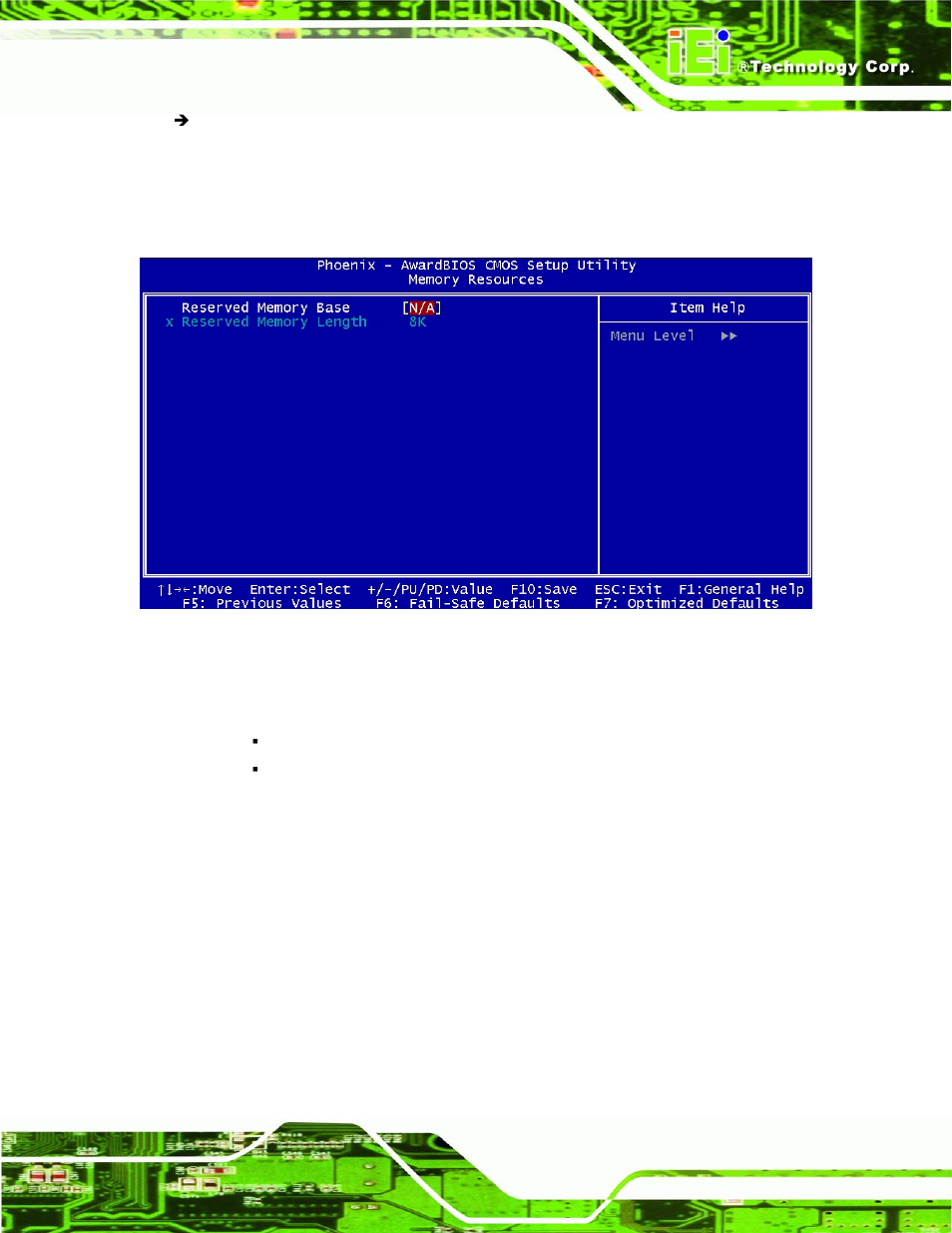 Bios menu 11: memory resources | IEI Integration NANO-LX v1.21 User Manual | Page 140 / 192