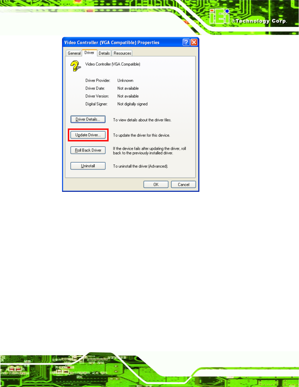 Figure 7-7: video controller properties window | IEI Integration NANO-LX v1.21 User Manual | Page 150 / 192