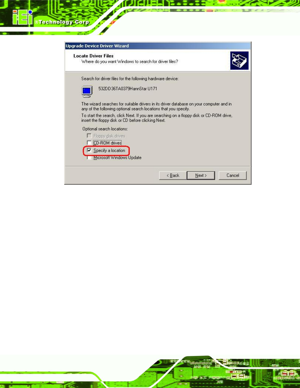 Figure 7-23: locate driver files | IEI Integration NANO-LX v1.21 User Manual | Page 161 / 192