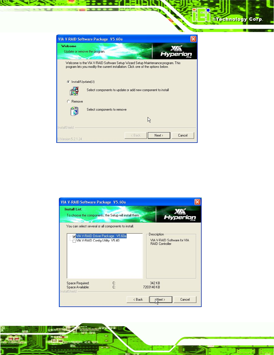 Figure 7-31: install wizard welcome screen, Figure 7-32: components to install | IEI Integration NANO-LX v1.21 User Manual | Page 168 / 192