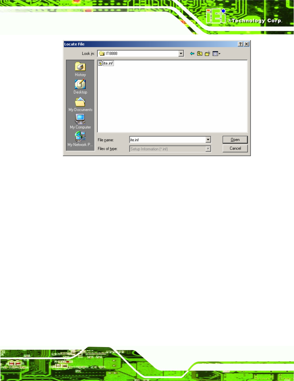 Figure 7-42: location browsing window | IEI Integration NANO-LX v1.21 User Manual | Page 176 / 192