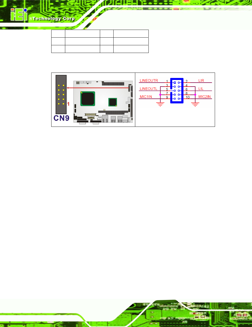 5 battery connector, Figure 4-6: cn9 connector location, Table 4-7: cn9 connector pinouts | IEI Integration NANO-LX v1.21 User Manual | Page 51 / 192