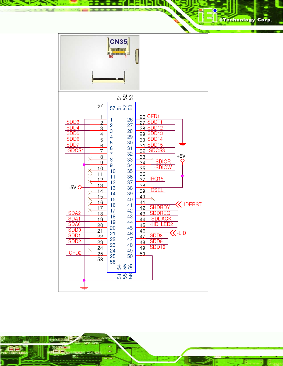 Figure 4-8: cn35 connector location | IEI Integration NANO-LX v1.21 User Manual | Page 54 / 192