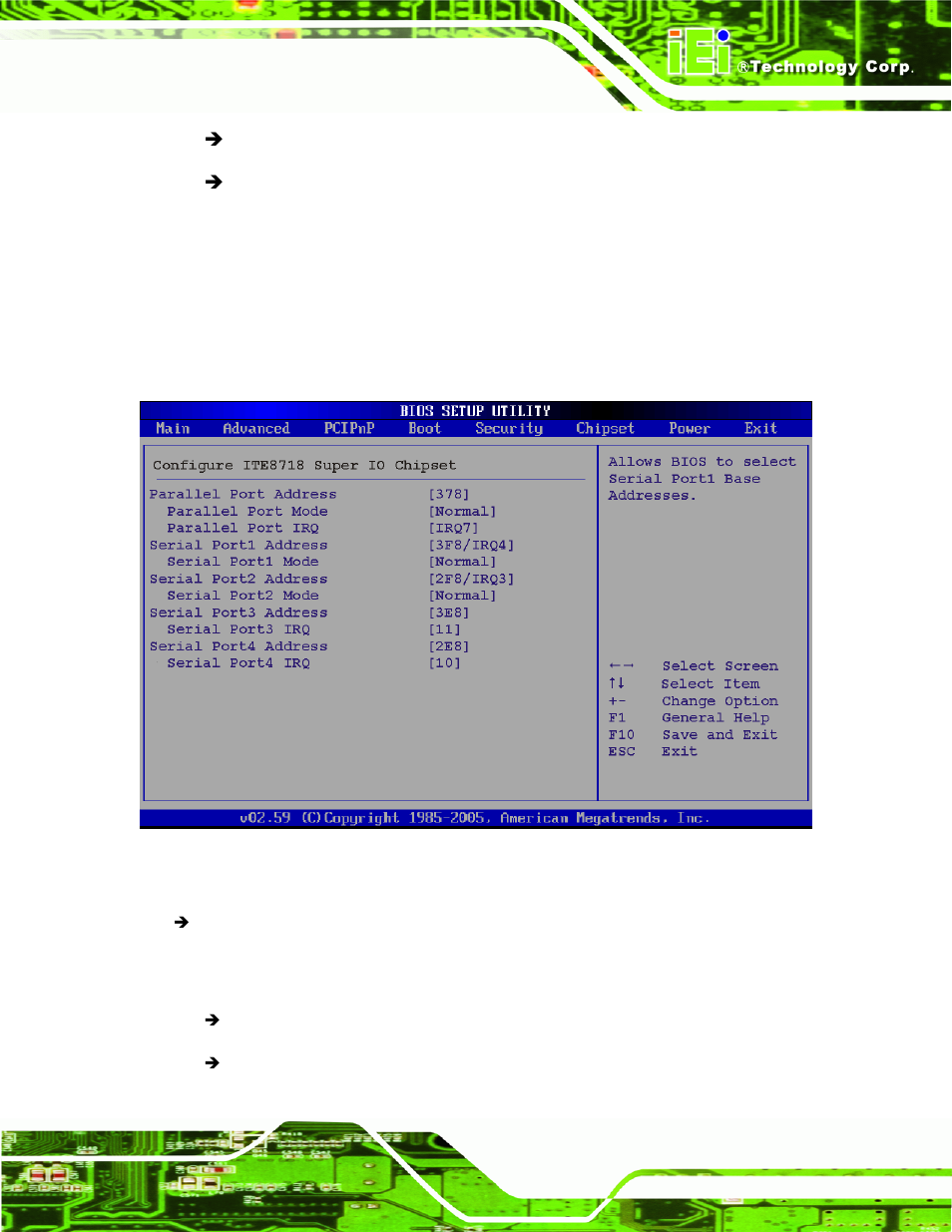 3 super io configuration, Menu 6: super io configuration, Figure 3-12 | Cn pinouts, Bios menu 3) lists the following | IEI Integration NANO-945GSE v2.00 User Manual | Page 119 / 199