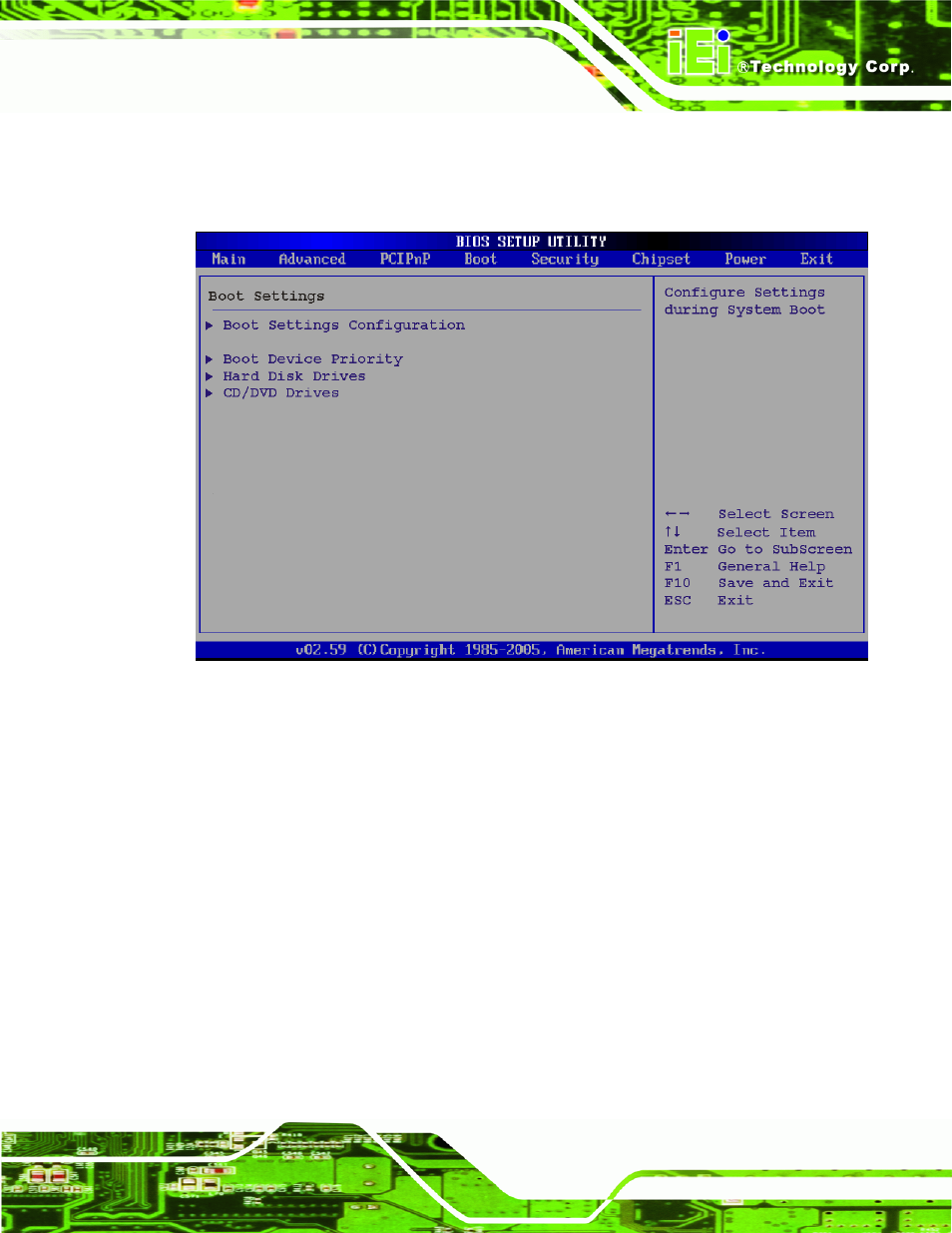 5 boot, 1 boot settings configuration, Menu 14: boot | IEI Integration NANO-945GSE v2.00 User Manual | Page 141 / 199