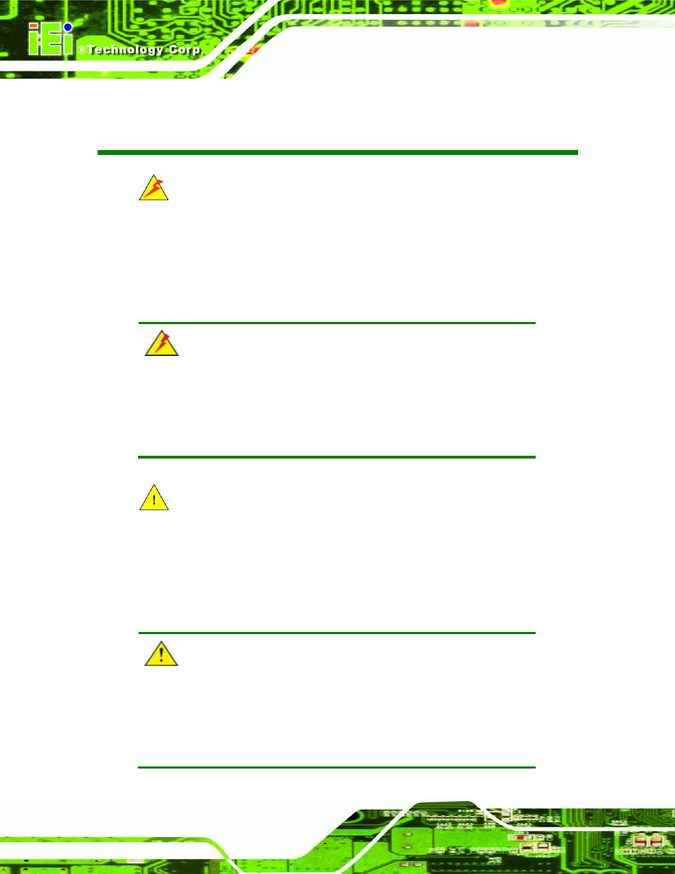 Manual conventions | IEI Integration NANO-945GSE v2.00 User Manual | Page 4 / 199