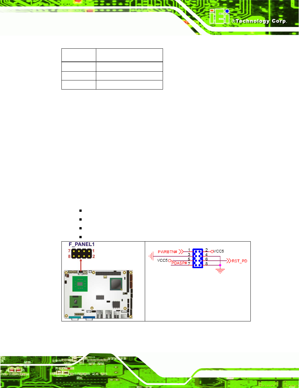 9 front panel connector (8-pin), Table 3-10: +12v fan connector pinouts | IEI Integration NANO-945GSE v2.00 User Manual | Page 47 / 199