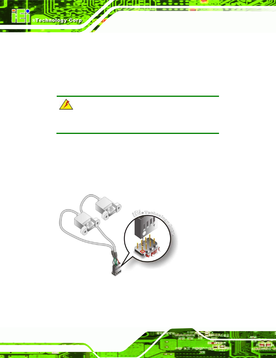 8 usb cable (dual port without bracket), Figure 4-19: dual usb cable connection | IEI Integration NANO-945GSE v2.00 User Manual | Page 96 / 199