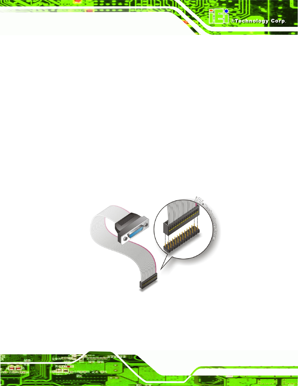9 parallel port cable without bracket, Figure 4-20: lpt cable connection | IEI Integration NANO-945GSE v2.00 User Manual | Page 97 / 199