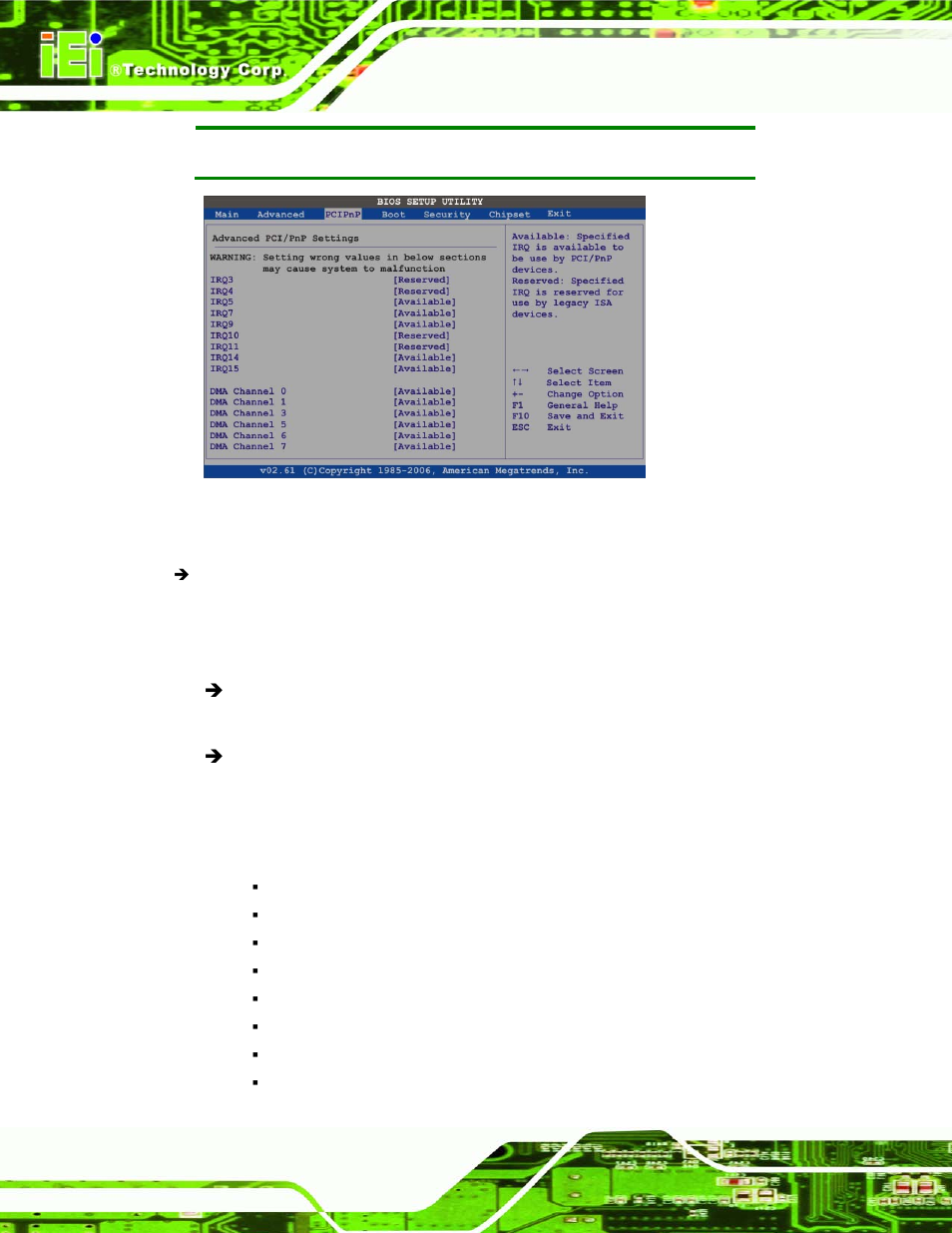 Menu 13: pci/pnp configuration | IEI Integration NANO-945GSE2 User Manual | Page 112 / 172