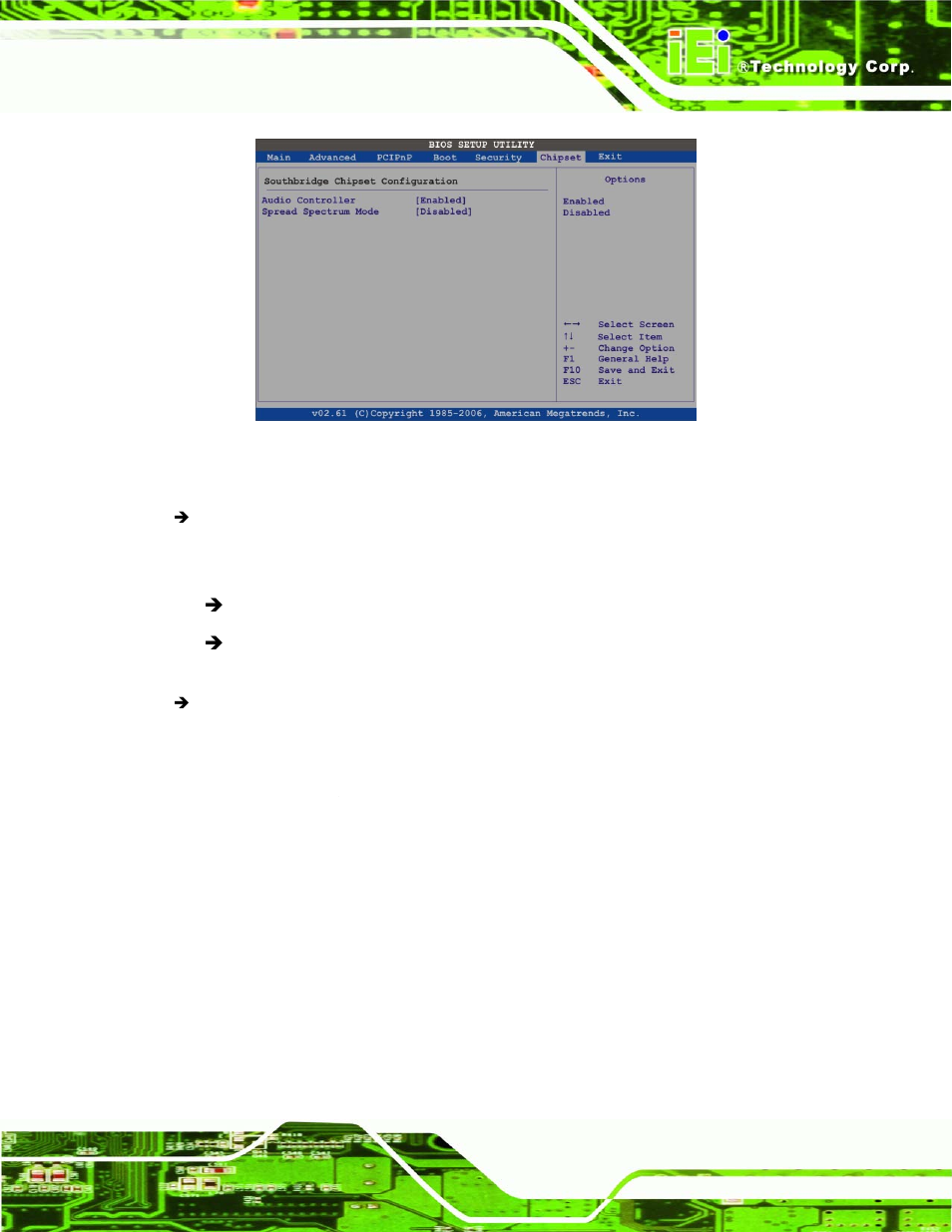 8 exit, Menu 20:southbridge chipset configuration | IEI Integration NANO-945GSE2 User Manual | Page 121 / 172