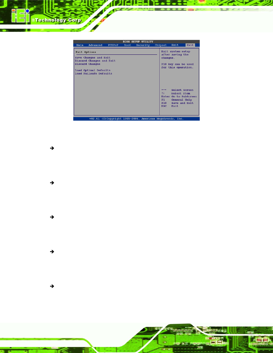 Menu 21:exit | IEI Integration NANO-945GSE2 User Manual | Page 122 / 172