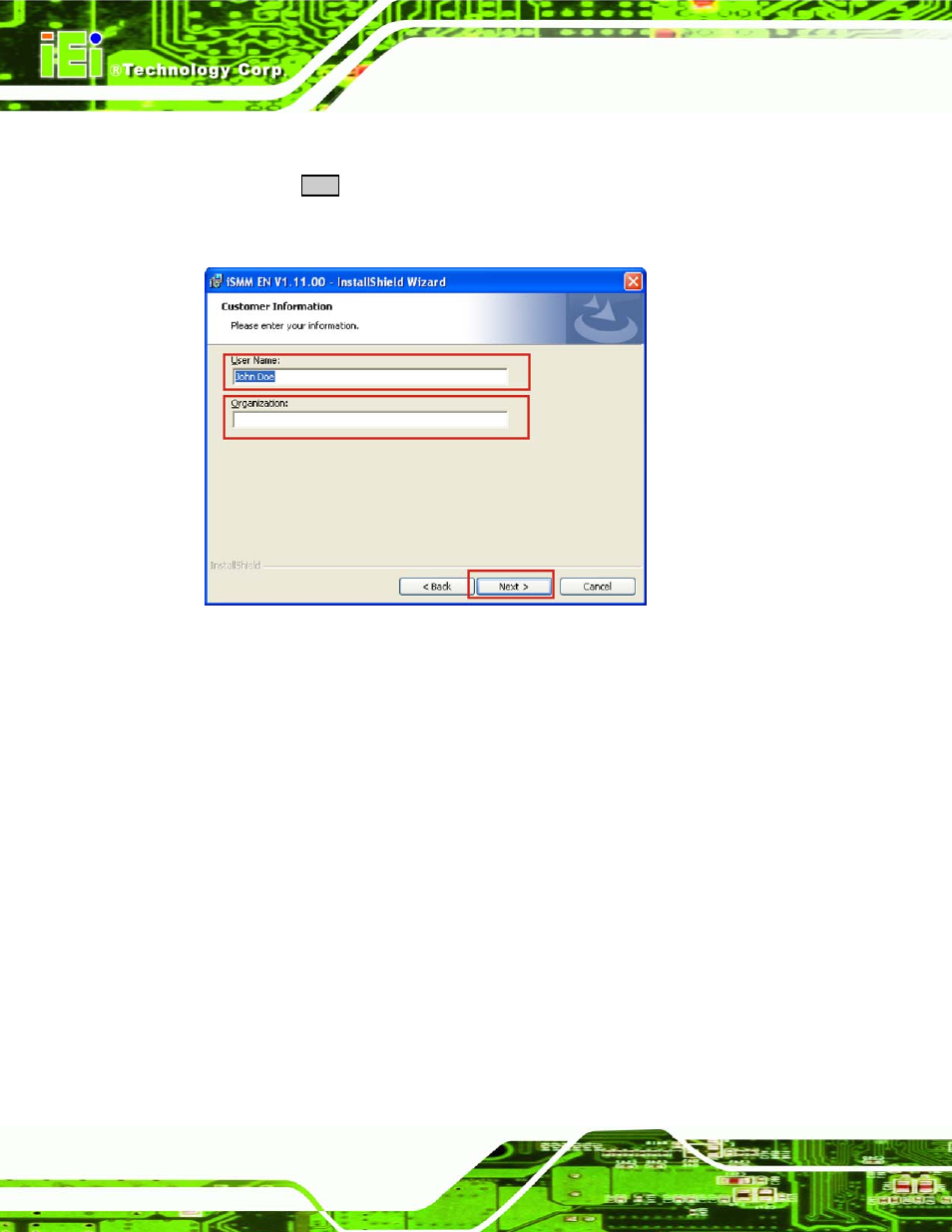 Figure 6-39: ismm customer information | IEI Integration NANO-945GSE2 User Manual | Page 148 / 172