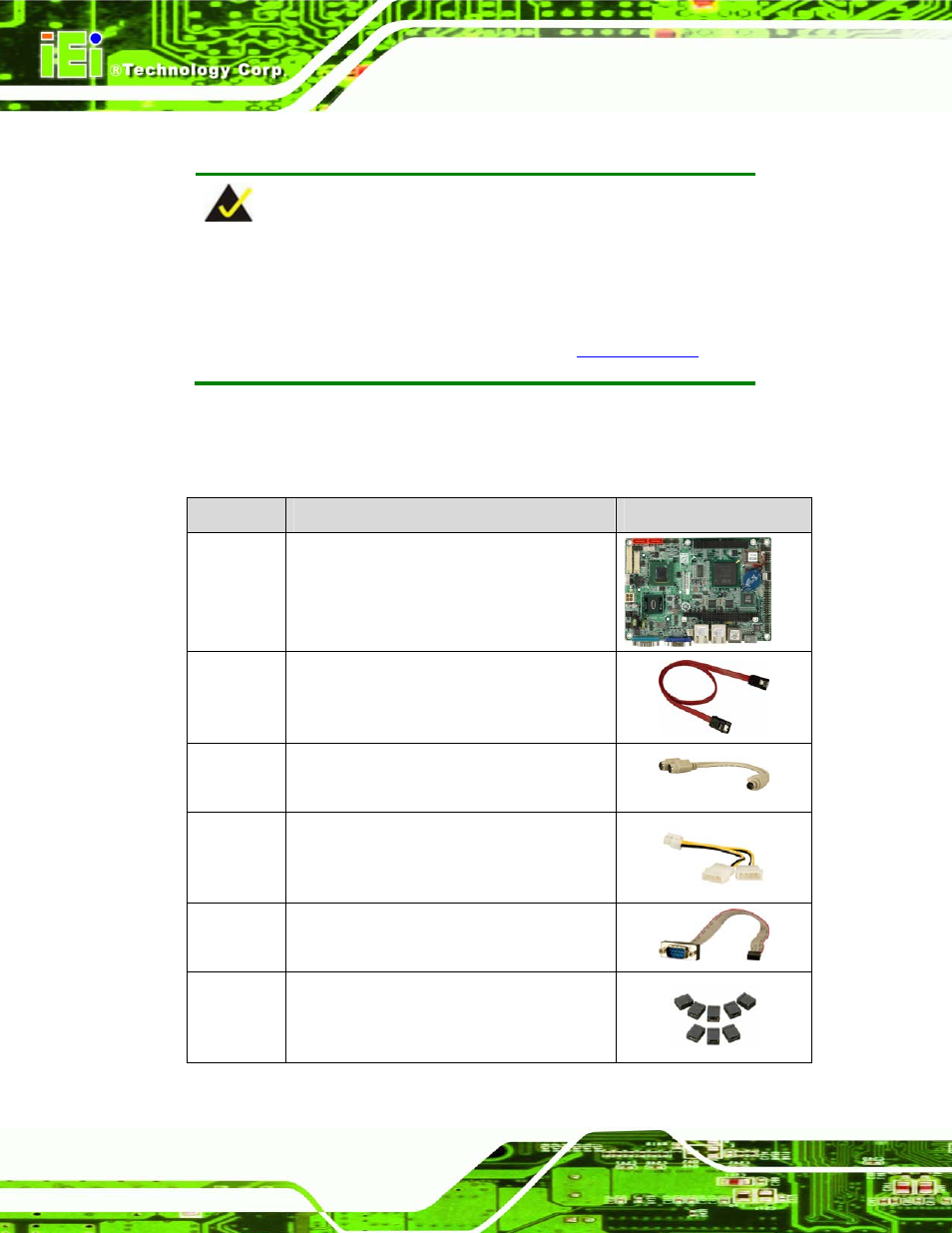 3 unpacking checklist, 1 package contents, Npacking | Hecklist | IEI Integration NANO-945GSE2 User Manual | Page 24 / 172