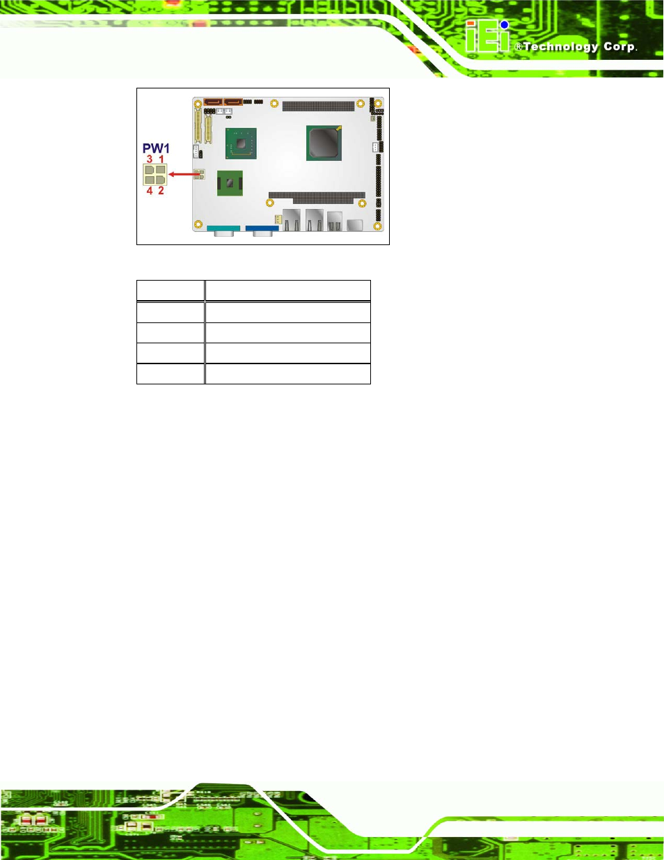3 audio connector (9-pin), Figure 3-4: at power connector location, Table 3-4: at power connector pinouts | IEI Integration NANO-945GSE2 User Manual | Page 31 / 172