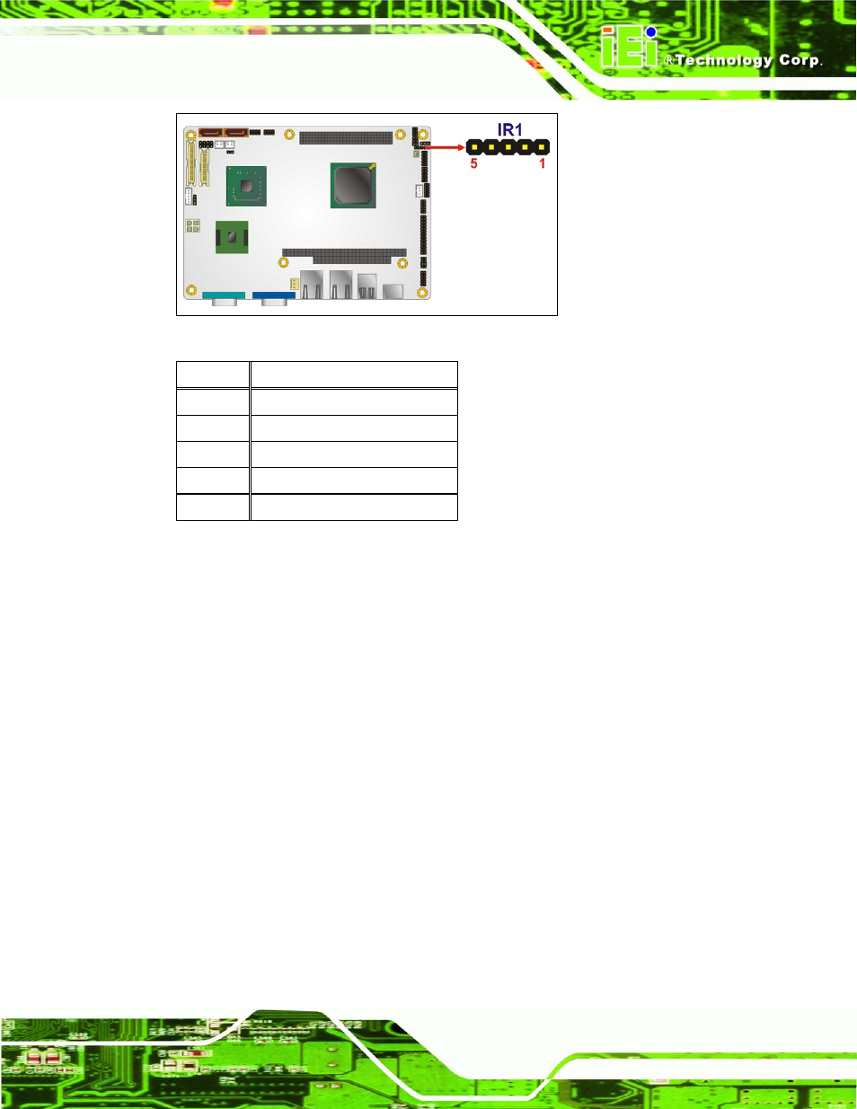 11 lvds lcd connector, Figure 3-12: infrared connector pinout locations, Table 3-12: infrared connector pinouts | IEI Integration NANO-945GSE2 User Manual | Page 39 / 172