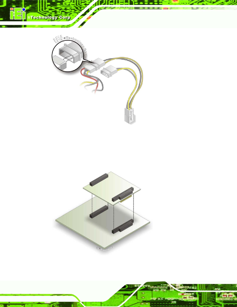 2 pc/104-plus card installation, Figure 4-10: connect power cable to power supply, Figure 4-11: pc/104-plus card installation | IEI Integration NANO-945GSE2 User Manual | Page 72 / 172
