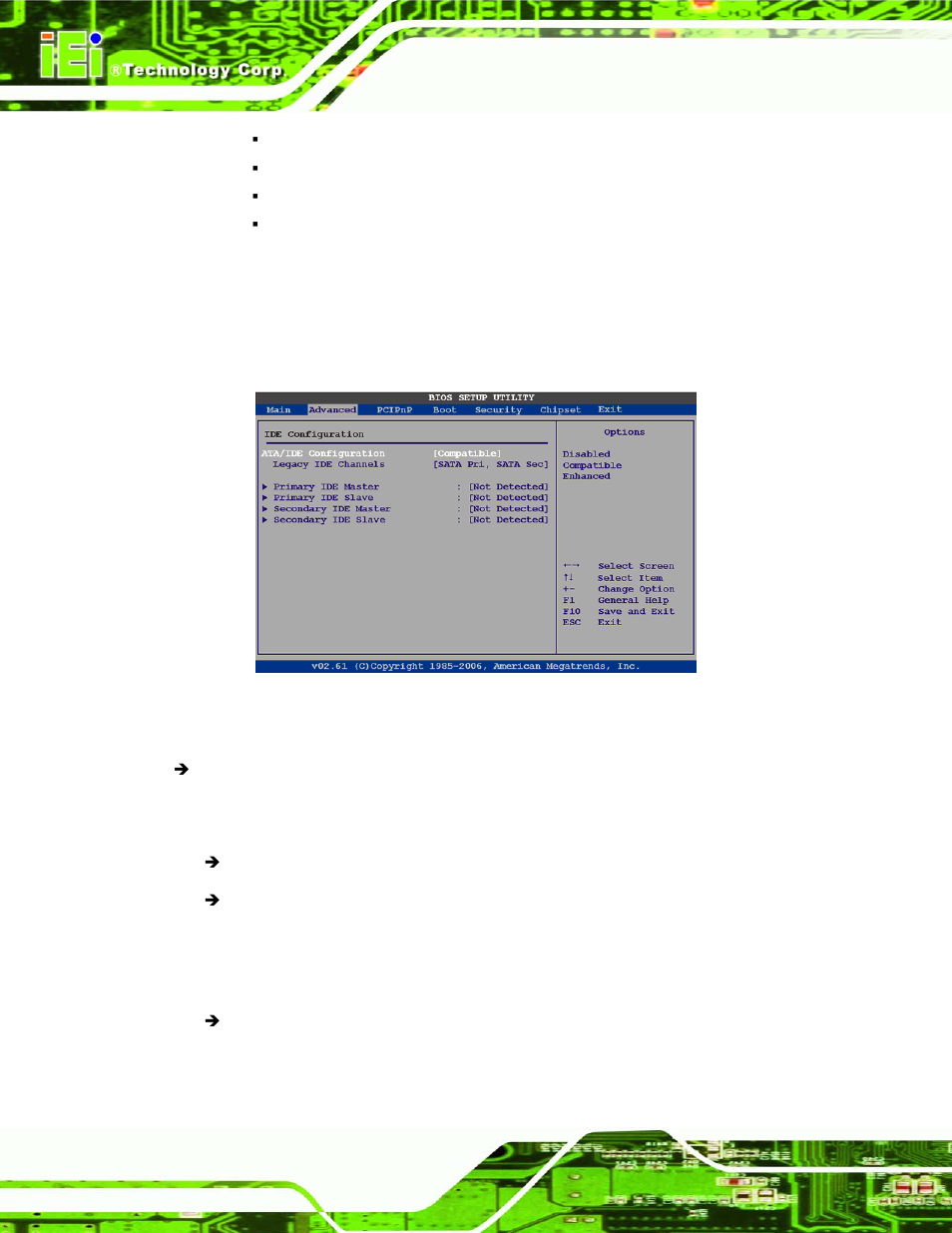 2 ide configuration, Menu 4: ide, Configuration | Figure 3-13, Cn pinouts | IEI Integration NANO-945GSE2 User Manual | Page 92 / 172