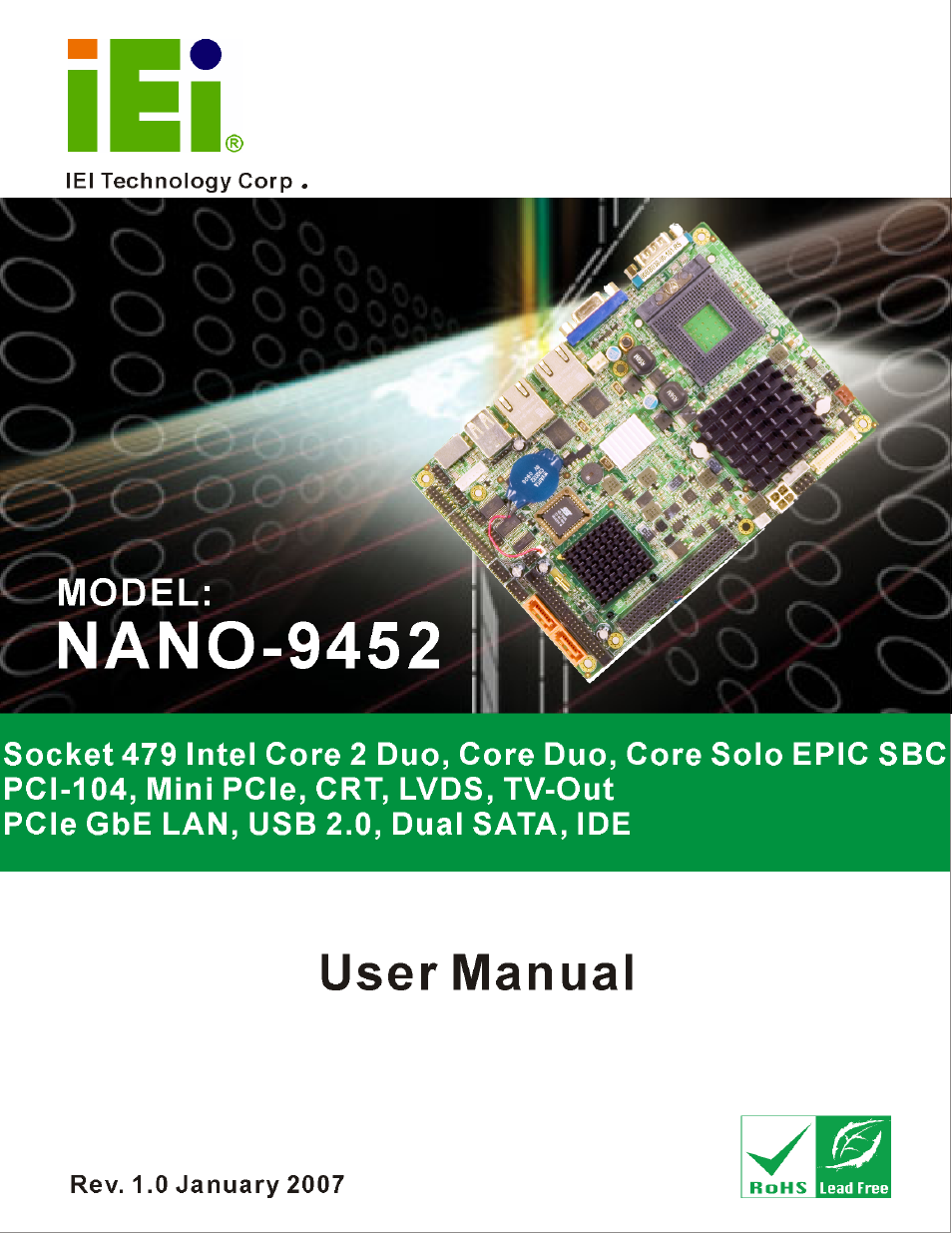 IEI Integration NANO-9452 v1.00 User Manual | 258 pages