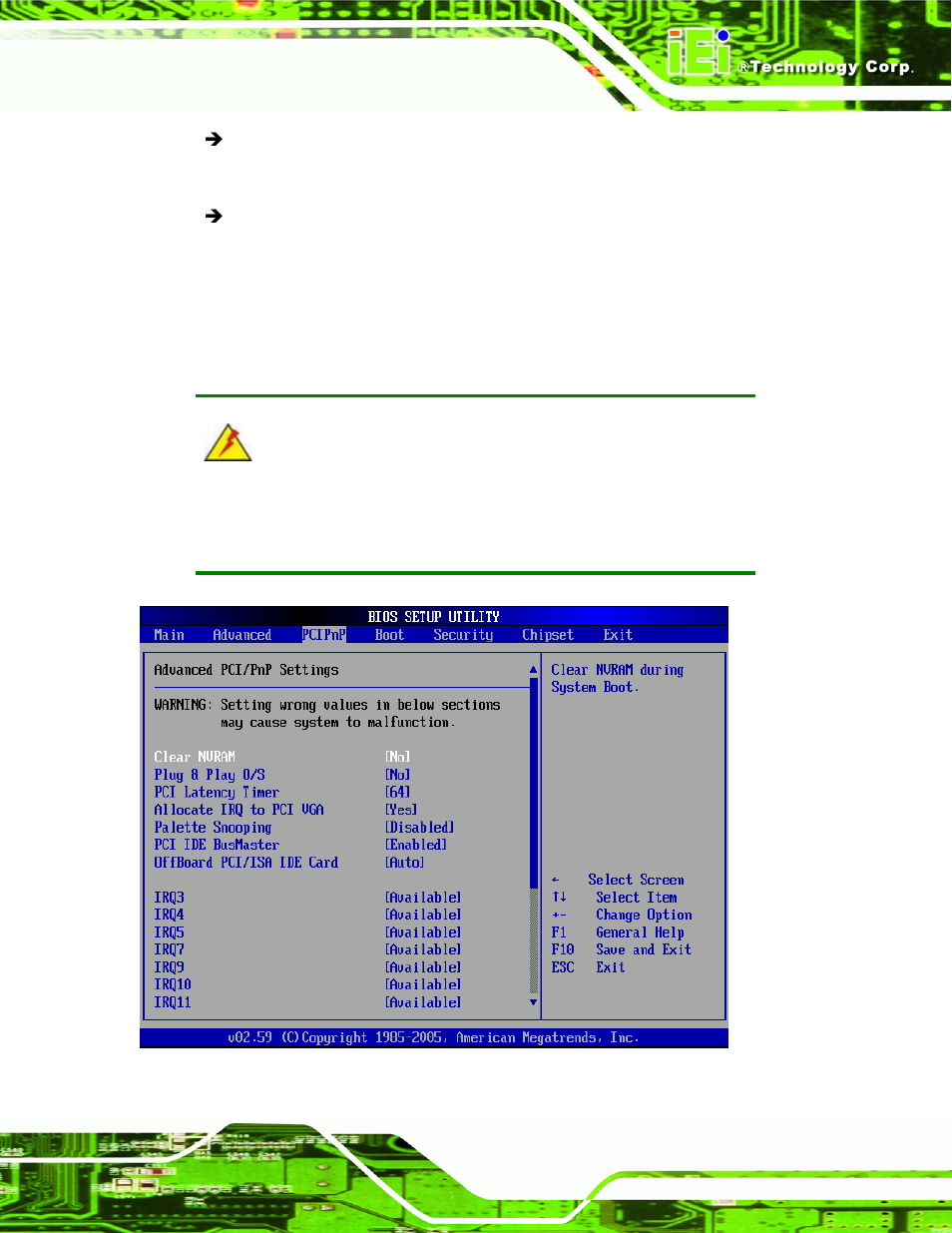 4 pci/pnp | IEI Integration NANO-9452 v1.00 User Manual | Page 153 / 258