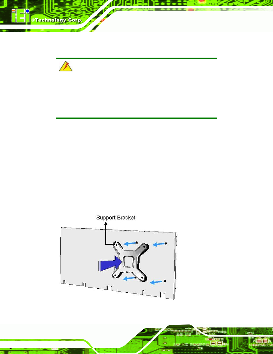 Figure 5-4: cooling kit support bracket | IEI Integration NANO-9452 v1.12 User Manual | Page 88 / 226