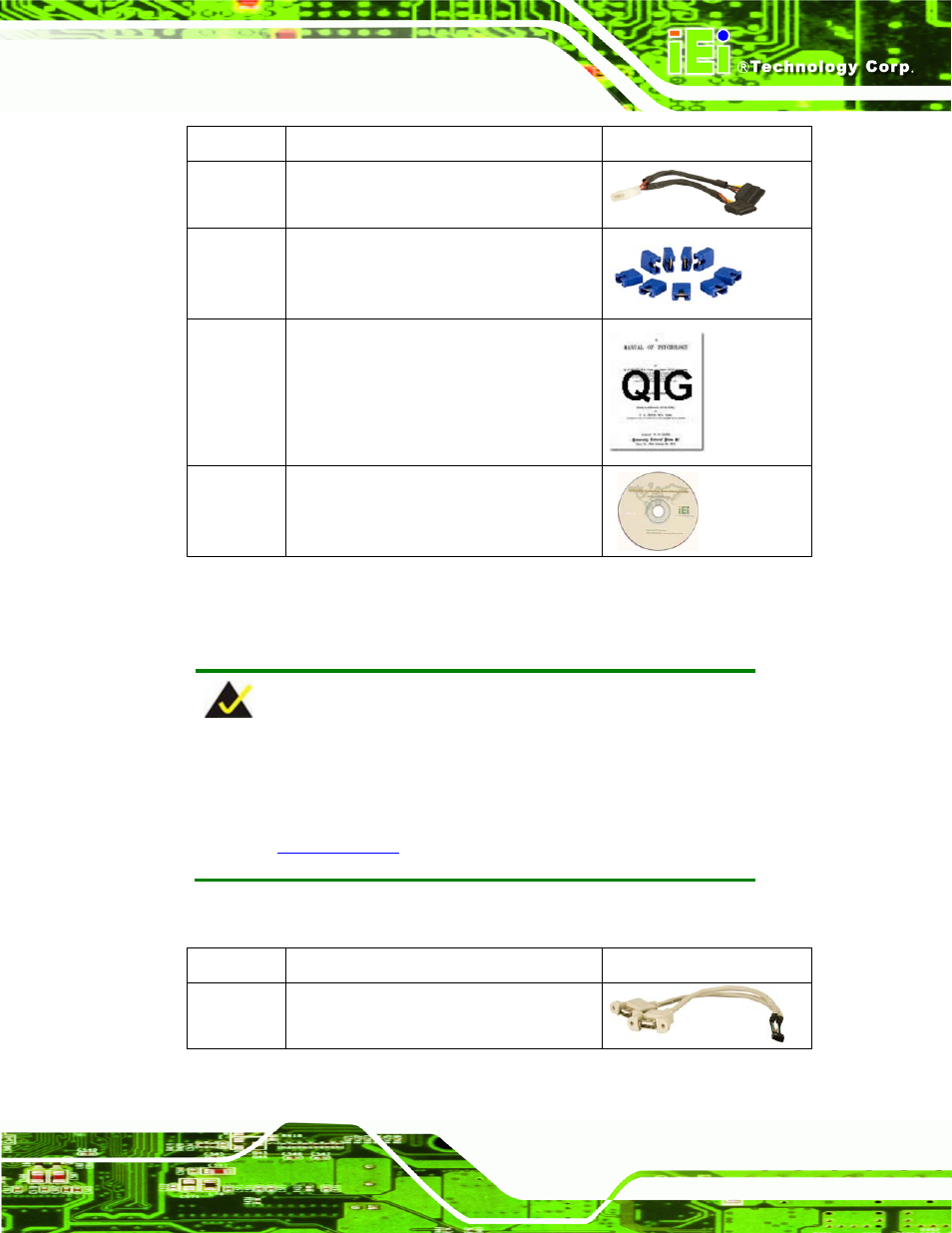 2 optional items, Table 3-1: package list contents | IEI Integration NANO-9452 v4.01 User Manual | Page 45 / 226