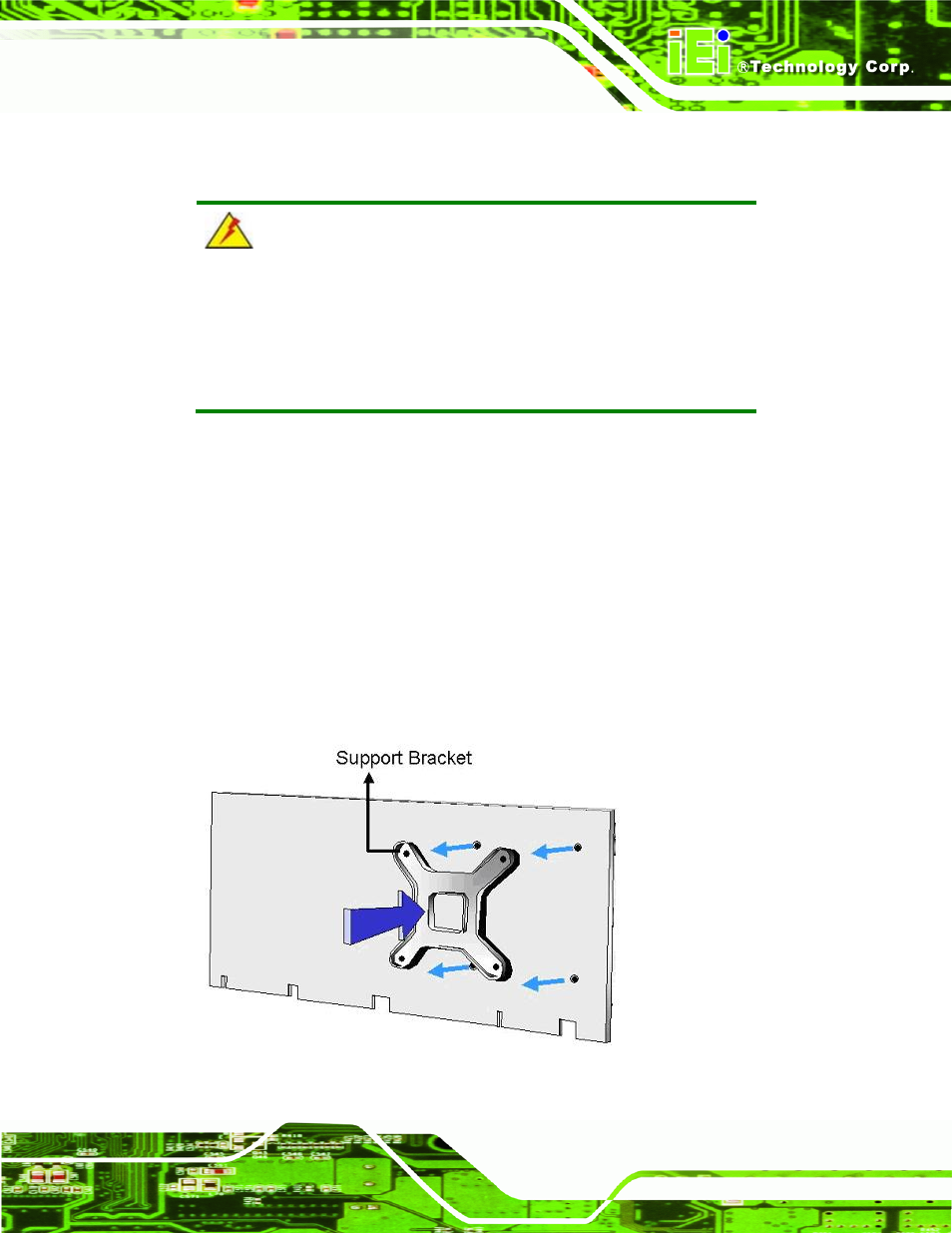 Figure 5-4: cooling kit support bracket | IEI Integration NANO-9452 v4.01 User Manual | Page 87 / 226