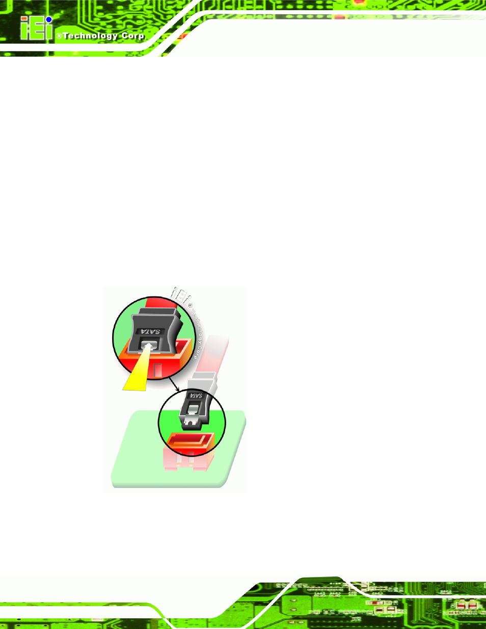 5 sata drive connection, Figure 5-18: sata drive cable connection | IEI Integration NANO-9452 v4.02 User Manual | Page 104 / 226