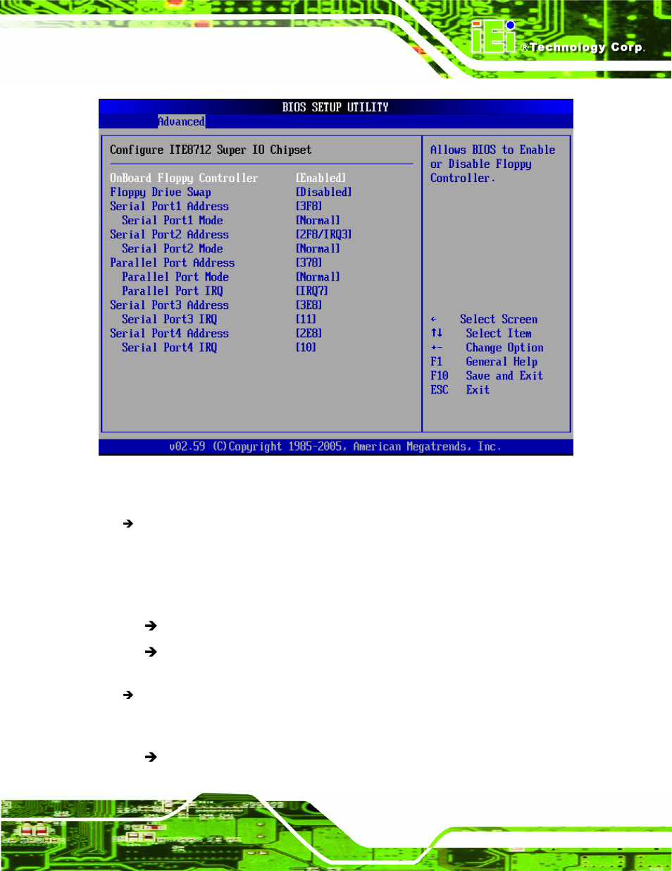 Menu 6: super io configuration | IEI Integration NANO-9452 v4.02 User Manual | Page 123 / 226