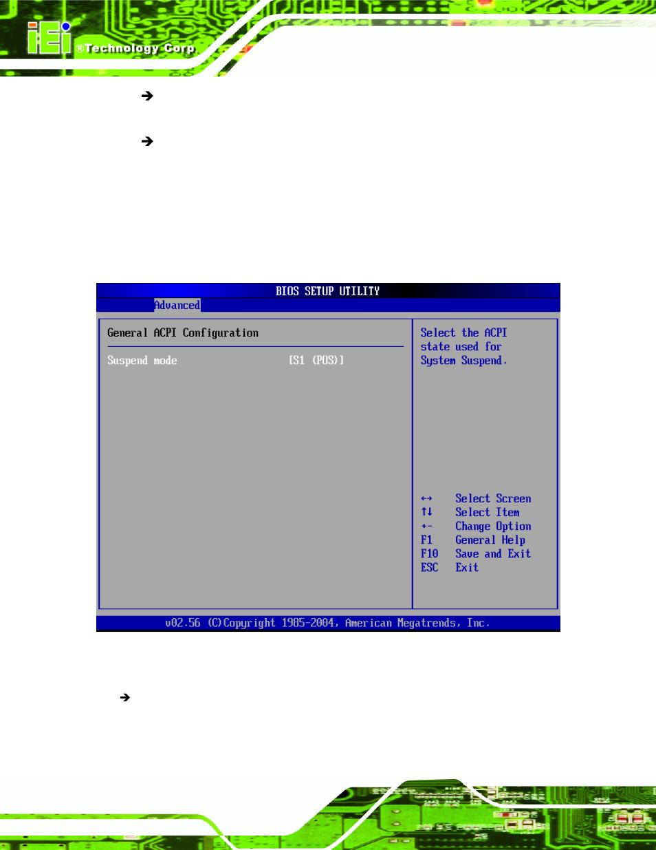 1 general acpi configuration | IEI Integration NANO-9452 v4.02 User Manual | Page 130 / 226