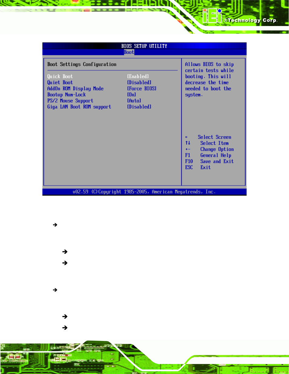Menu 16: boot settings configuration | IEI Integration NANO-9452 v4.02 User Manual | Page 149 / 226