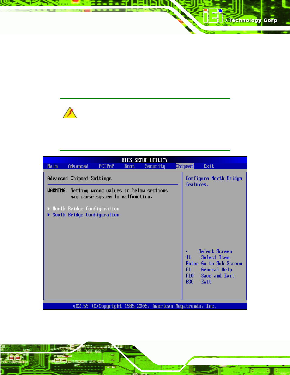 7 chipset, Hipset, Menu 20: chipset | IEI Integration NANO-9452 v4.02 User Manual | Page 155 / 226