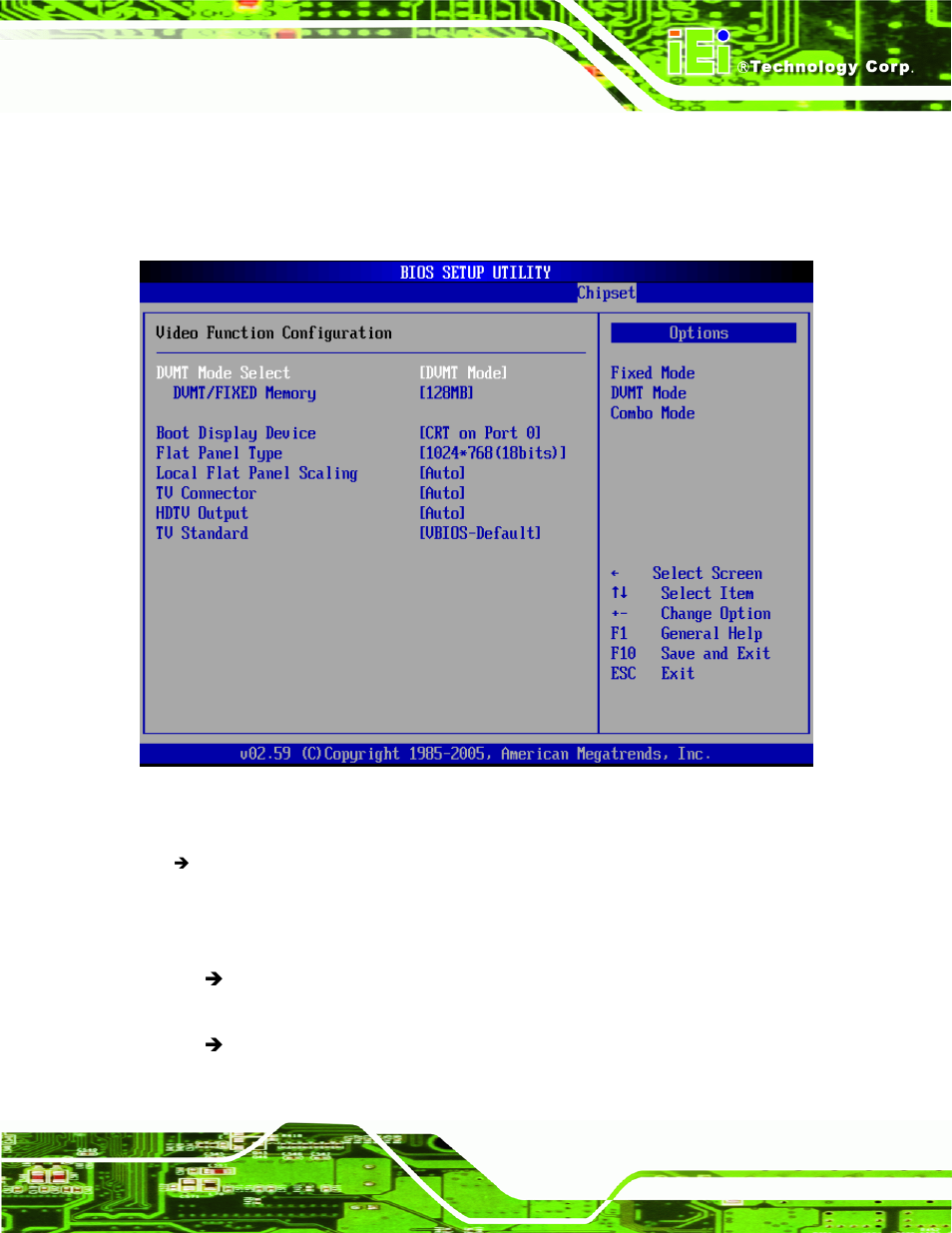 1 video function configuration, Figure 6-1: video function configuration | IEI Integration NANO-9452 v4.02 User Manual | Page 161 / 226