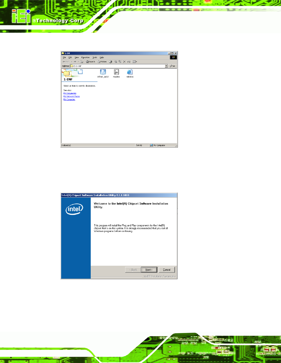 Figure 7-3: chipset driver installation program | IEI Integration NANO-9452 v4.02 User Manual | Page 172 / 226