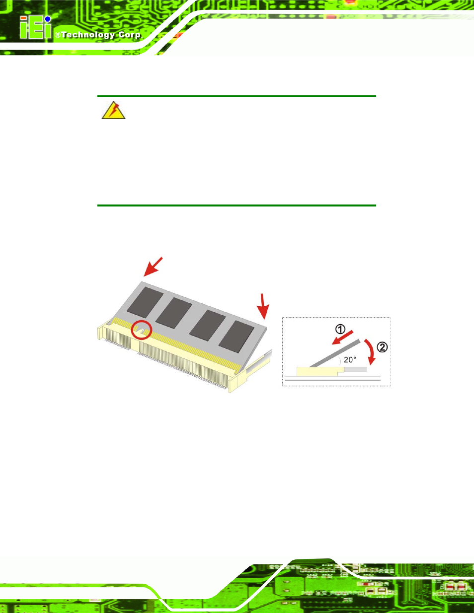 3 so-dimm installation, Figure 5-6: so-dimm installation | IEI Integration NANO-9453 v1.10 User Manual | Page 104 / 254