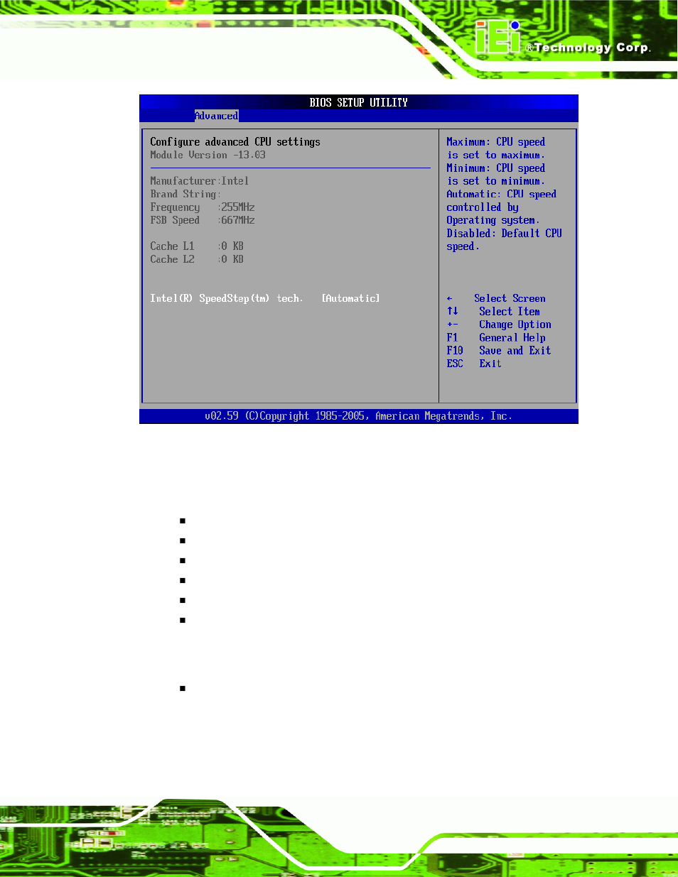 Menu 3: cpu configuration, Bios menu 3) | IEI Integration NANO-9453 v1.10 User Manual | Page 137 / 254