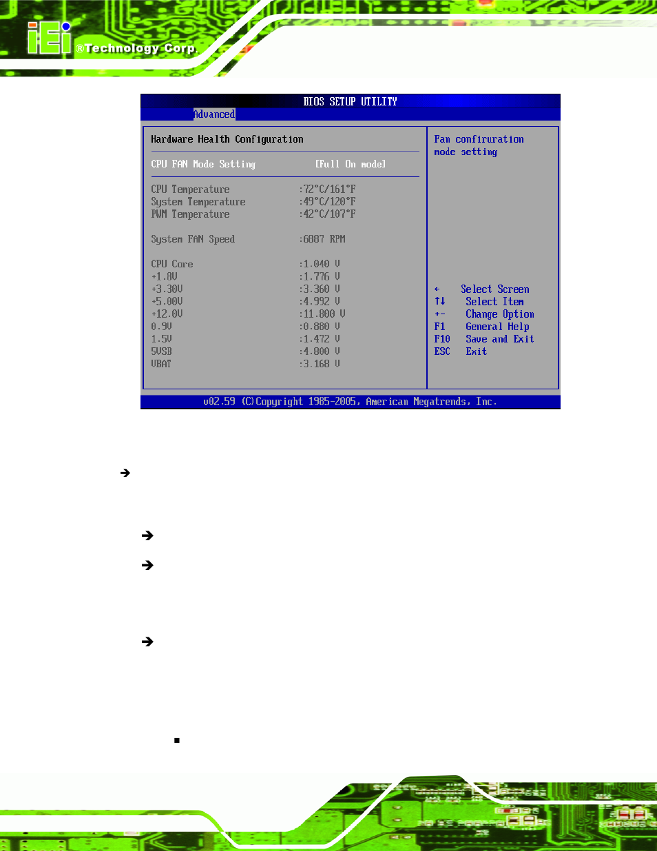 Menu 7: hardware health configuration | IEI Integration NANO-9453 v1.10 User Manual | Page 150 / 254