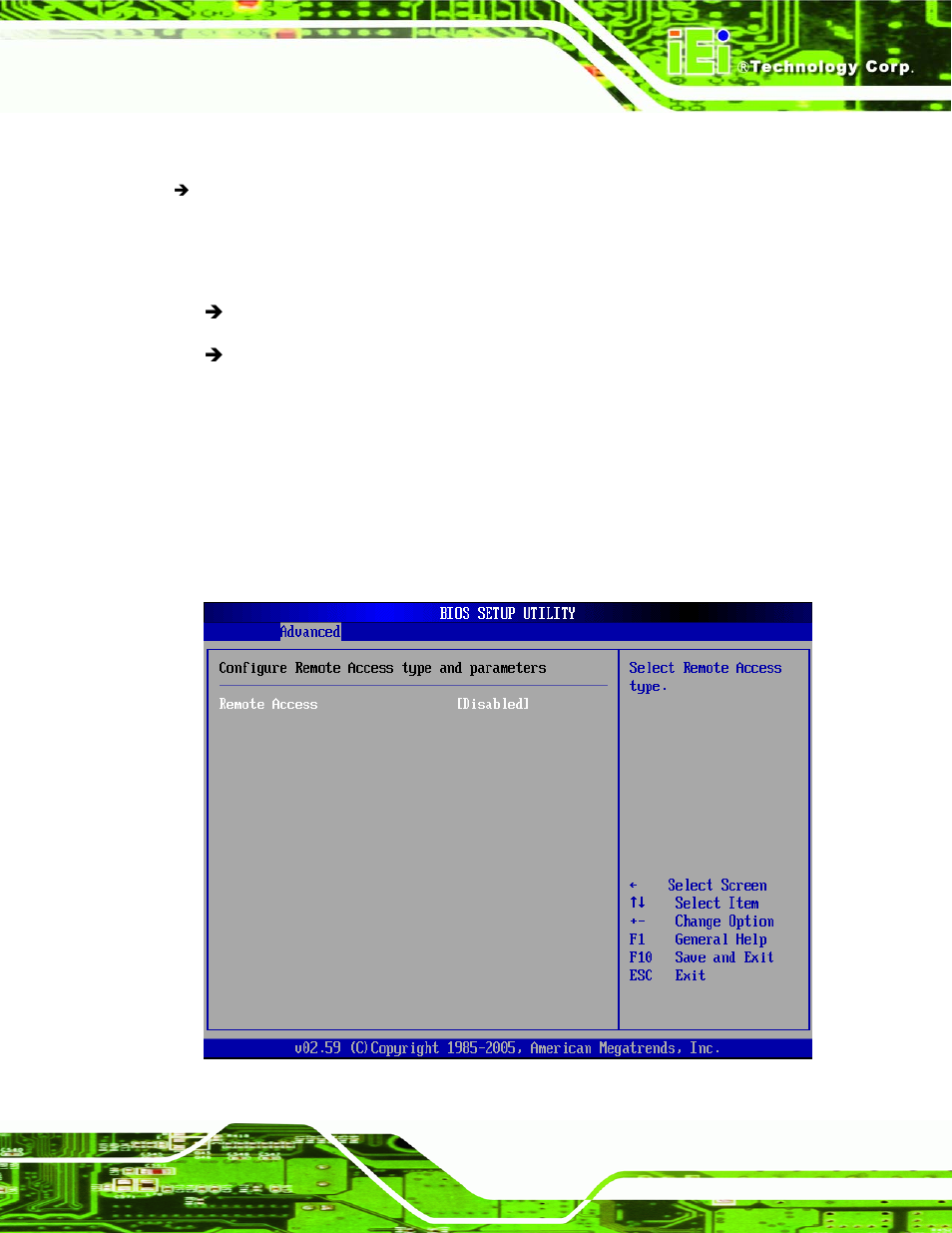 8 remote access configuration, Ction 6.3.8 ) | IEI Integration NANO-9453 v1.10 User Manual | Page 161 / 254