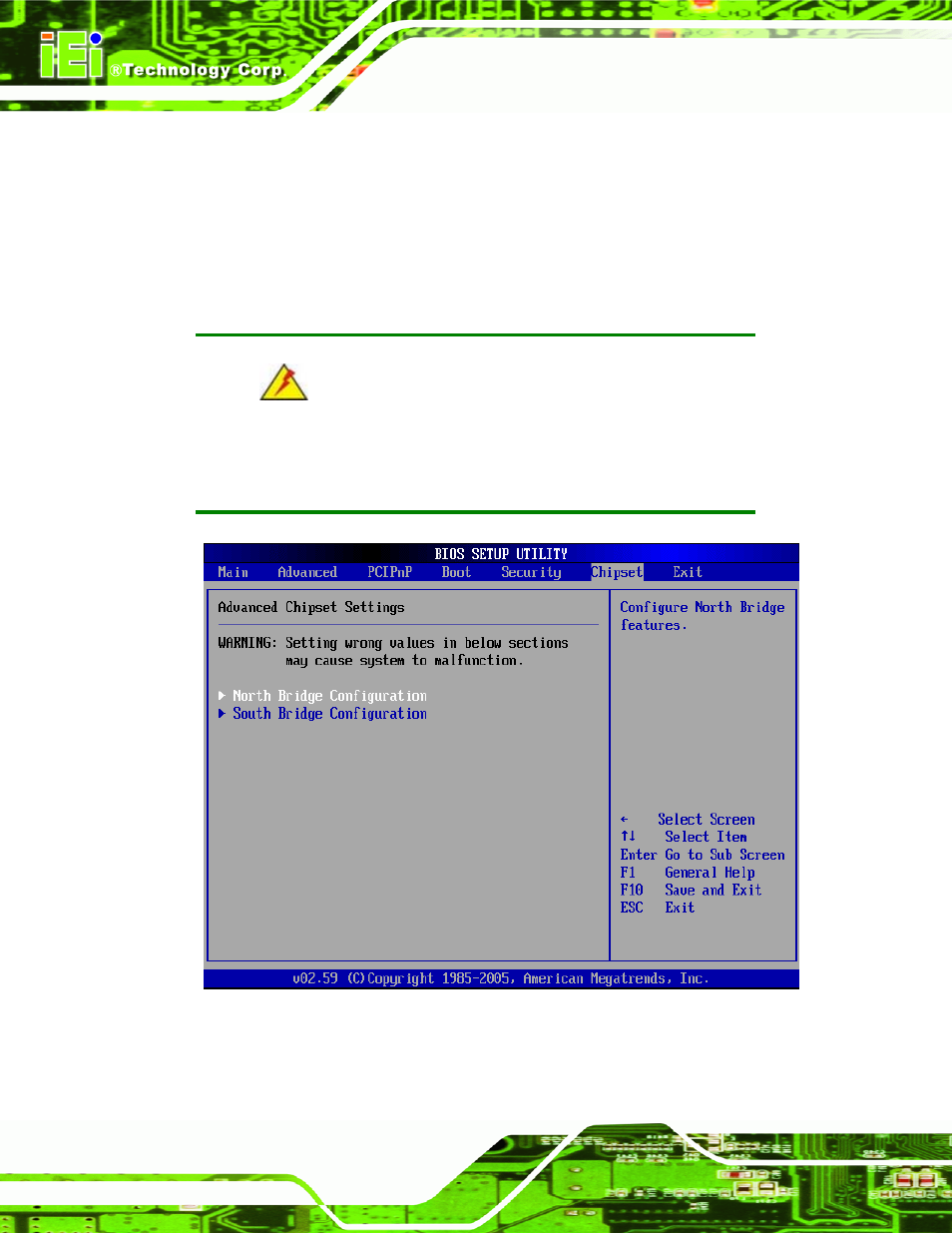 Hipset, Menu 20: chipset, 7 chipset | IEI Integration NANO-9453 v1.10 User Manual | Page 182 / 254