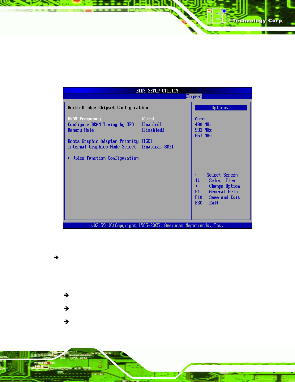 1 northbridge configuration, Menu 21:northbridge chipset configuration | IEI Integration NANO-9453 v1.10 User Manual | Page 183 / 254