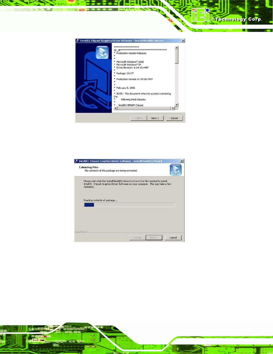 Figure 7-9: gma driver readme file, Figure 7-10: gma driver file extraction, Figure 7-9 | IEI Integration NANO-9453 v1.10 User Manual | Page 201 / 254