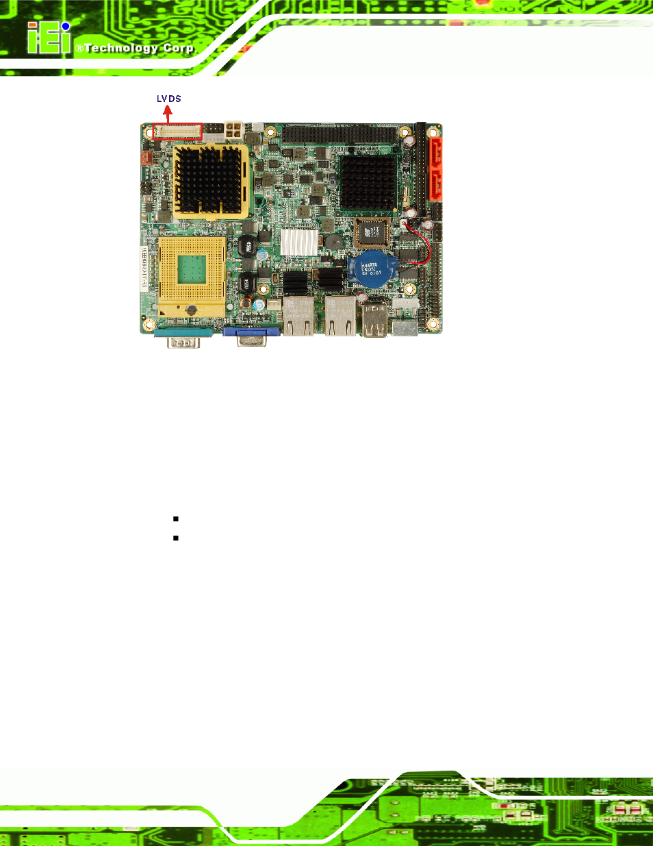 4 intel, 945gme direct media interface (dmi), Figure 2-7: lvds connector | IEI Integration NANO-9453 v1.10 User Manual | Page 38 / 254