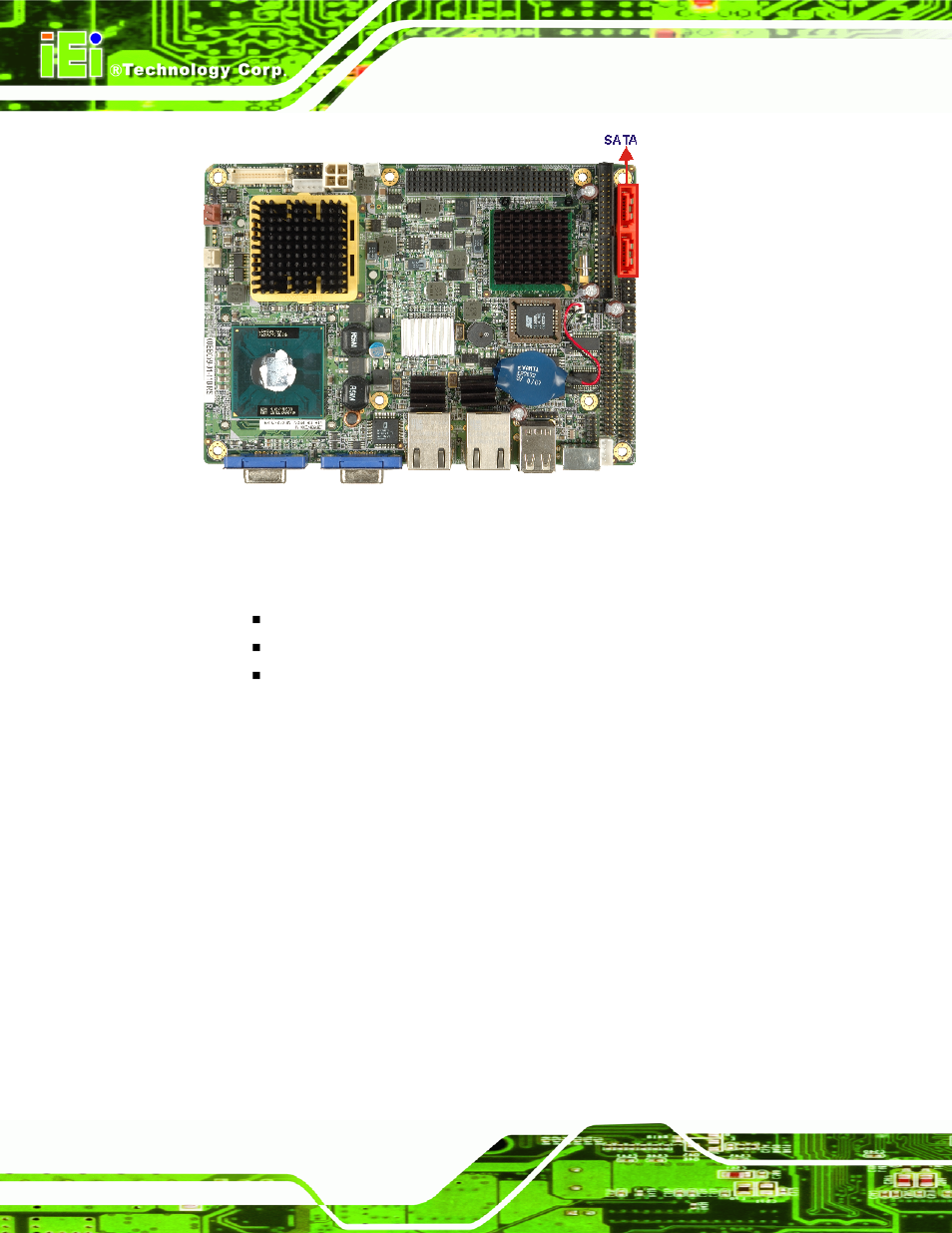 8 intel, Ich7-m usb controller, Figure 2-11: sata connectors | IEI Integration NANO-9453 v1.10 User Manual | Page 44 / 254