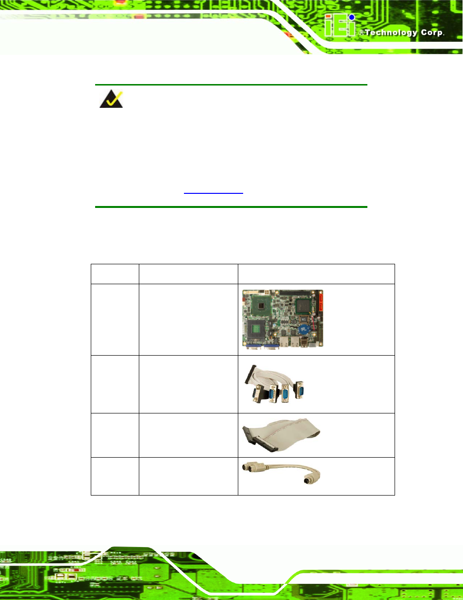 Npacking, Hecklist, 1 package contents | 3 unpacking checklist | IEI Integration NANO-9453 v1.10 User Manual | Page 57 / 254