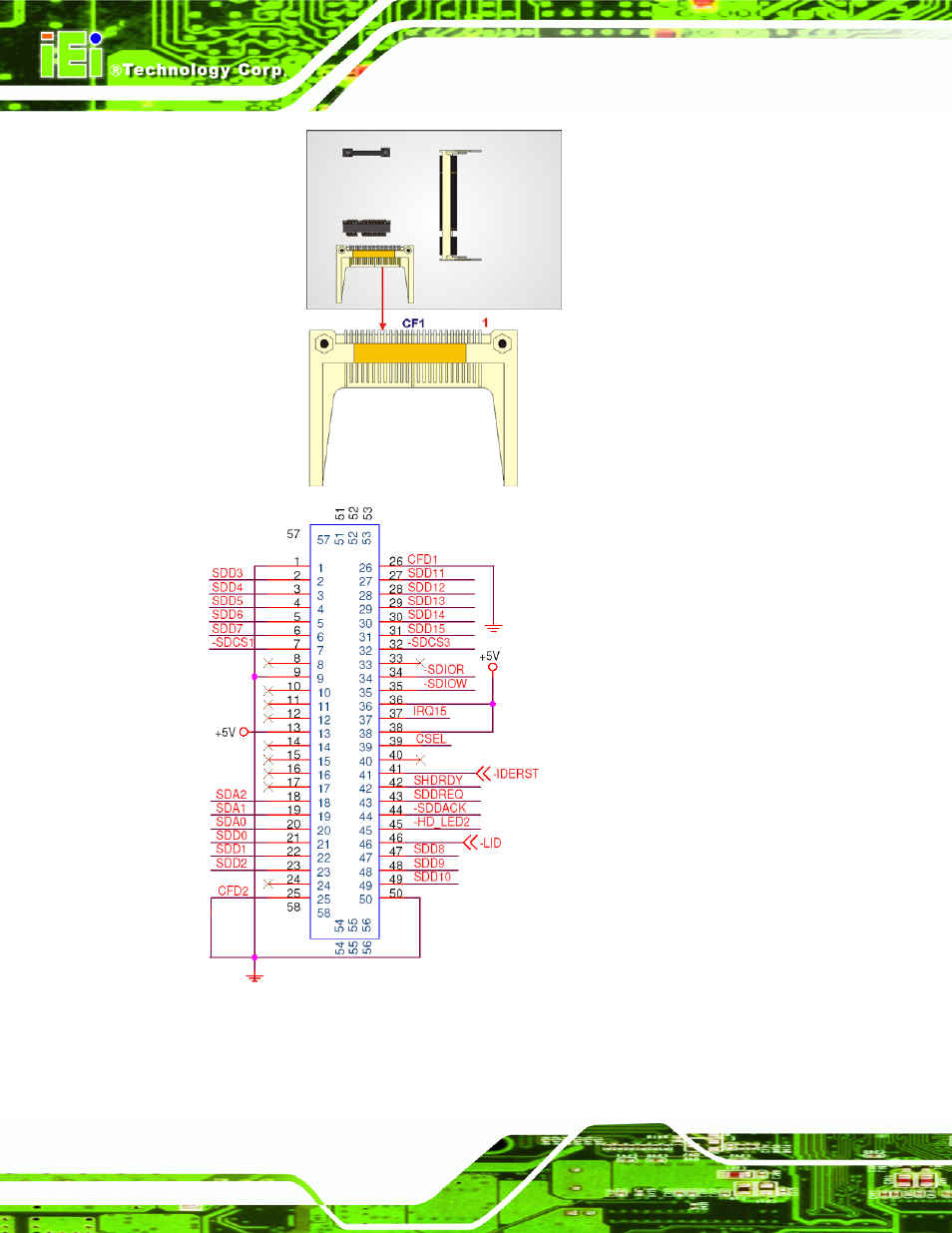 Figure 4-7: cf card socket location | IEI Integration NANO-9453 v1.10 User Manual | Page 70 / 254