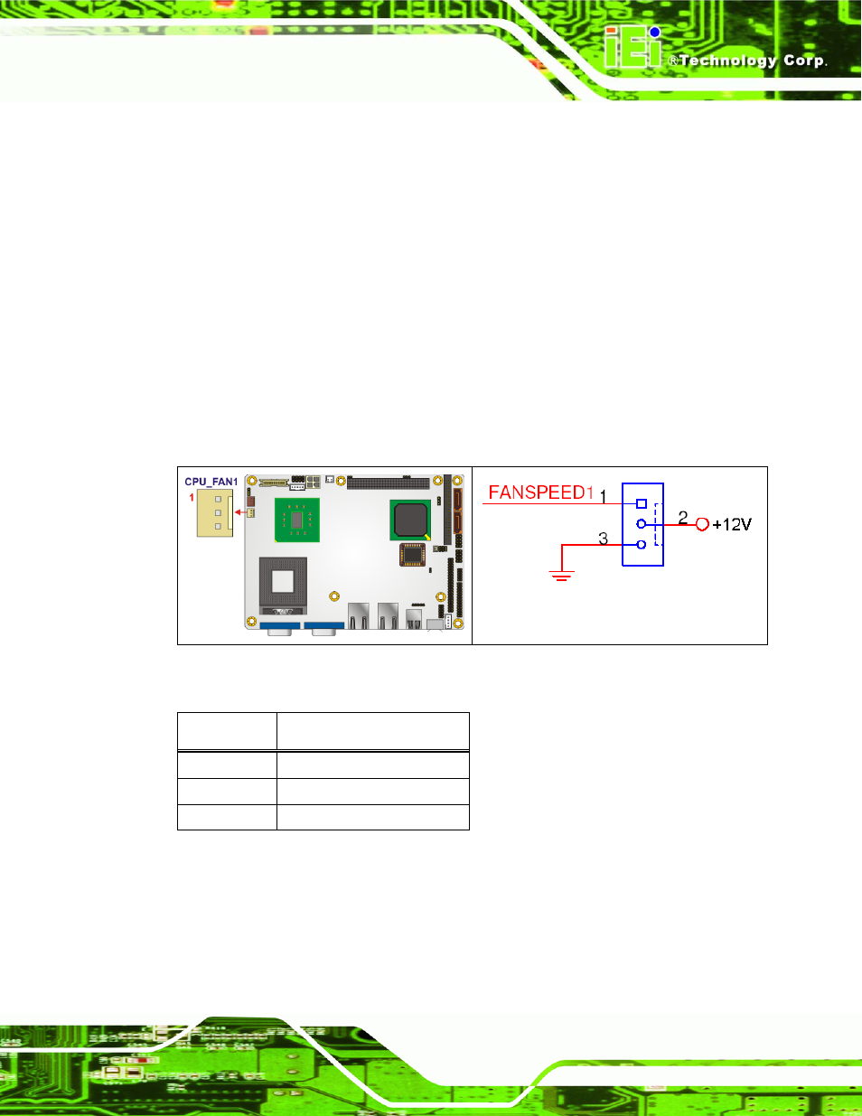 8 front panel connector (12-pin), Figure 4-9: +12v fan connector location, Table 4-9: +12v fan connector pinouts | IEI Integration NANO-9453 v1.10 User Manual | Page 73 / 254