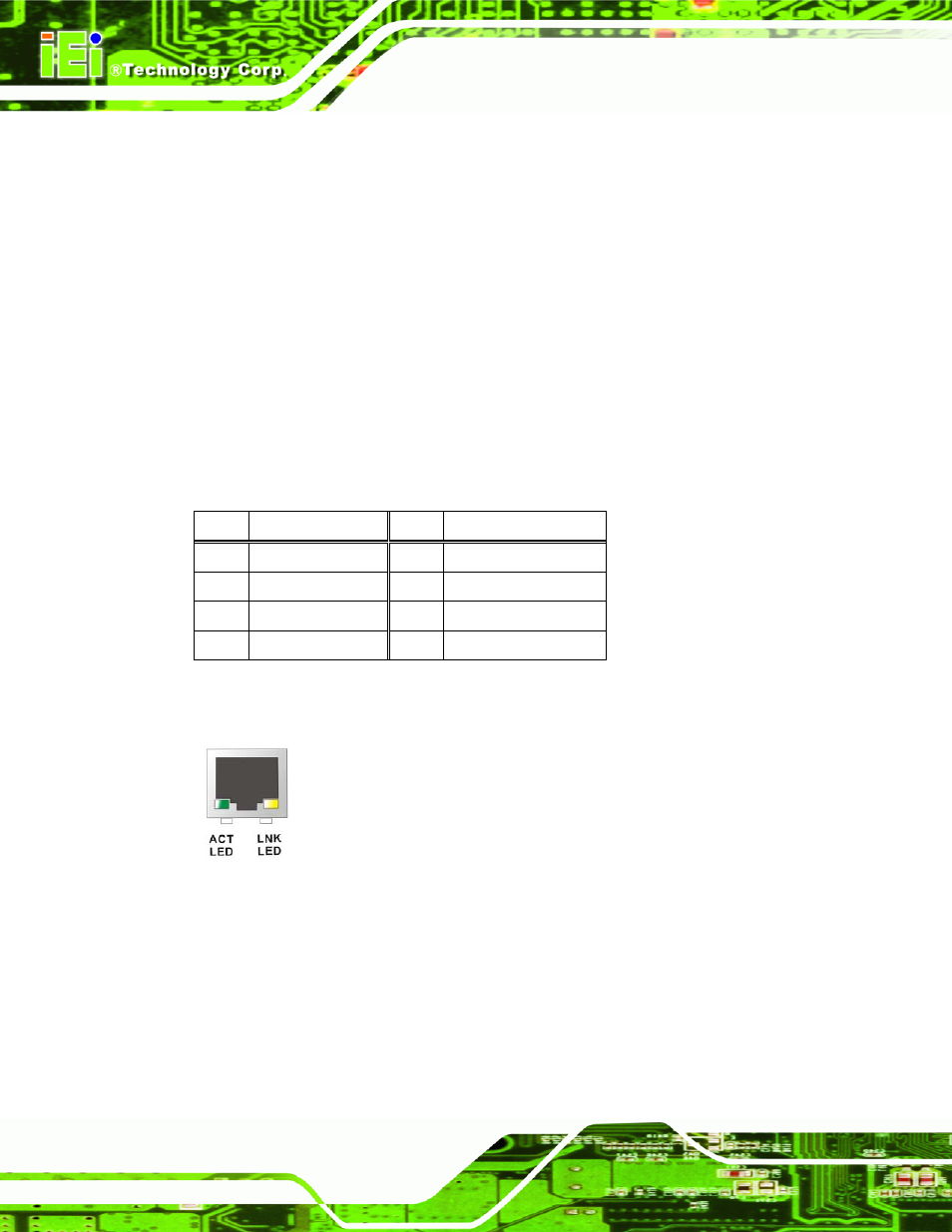 2 lan connectors, Figure 4-23: rj-45 ethernet connector, Table 4-22: lan pinouts | IEI Integration NANO-9453 v1.10 User Manual | Page 92 / 254